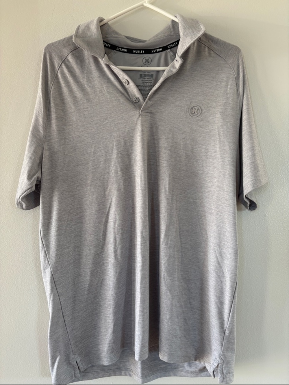 Hurley Light Gray Men's Hooded Polo Shirt